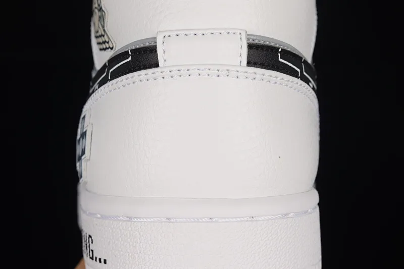 All categories Air Jordan Jordan series basketball shoes Air Jordan 1 Mid Air Jordan 1 Mid "PS5" AJ1 Joe 1 theme video game black and white gray mid-top basketball shoes 554724-129